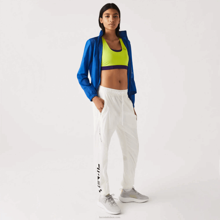 mulheres Lacoste branco 70v calça estampada náutica 08D02554