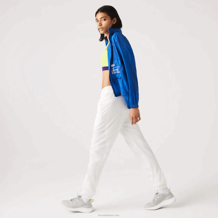 mulheres Lacoste branco 70v calça estampada náutica 08D02554