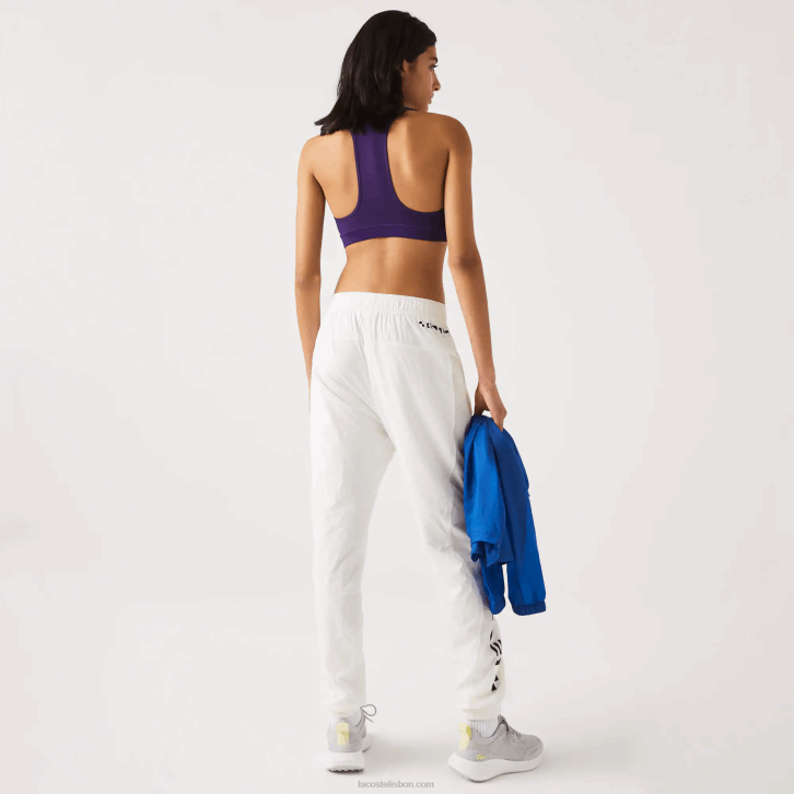 mulheres Lacoste branco 70v calça estampada náutica 08D02554