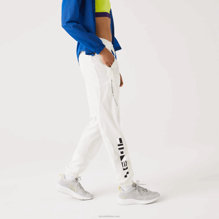 mulheres Lacoste branco 70v calça estampada náutica 08D02554