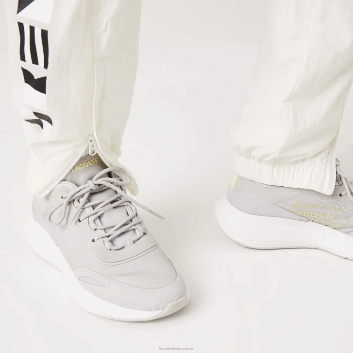 mulheres Lacoste branco 70v calça estampada náutica 08D02554