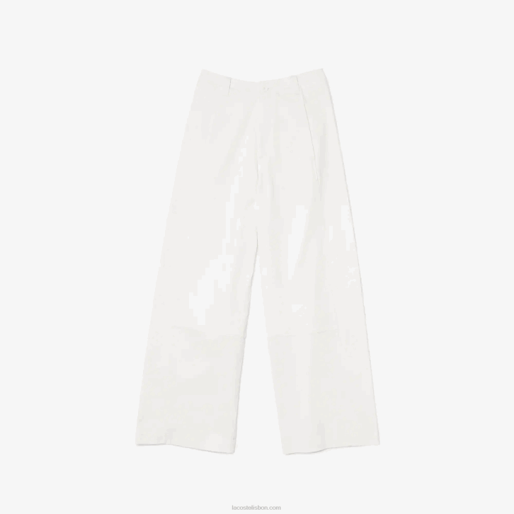 mulheres Lacoste branco 70v calças de gabardine de algodão 08D02653