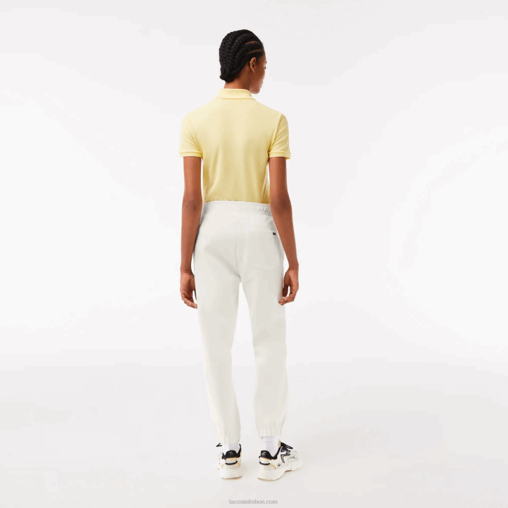 mulheres Lacoste branco 70v joggers de algodão misturado 08D02551