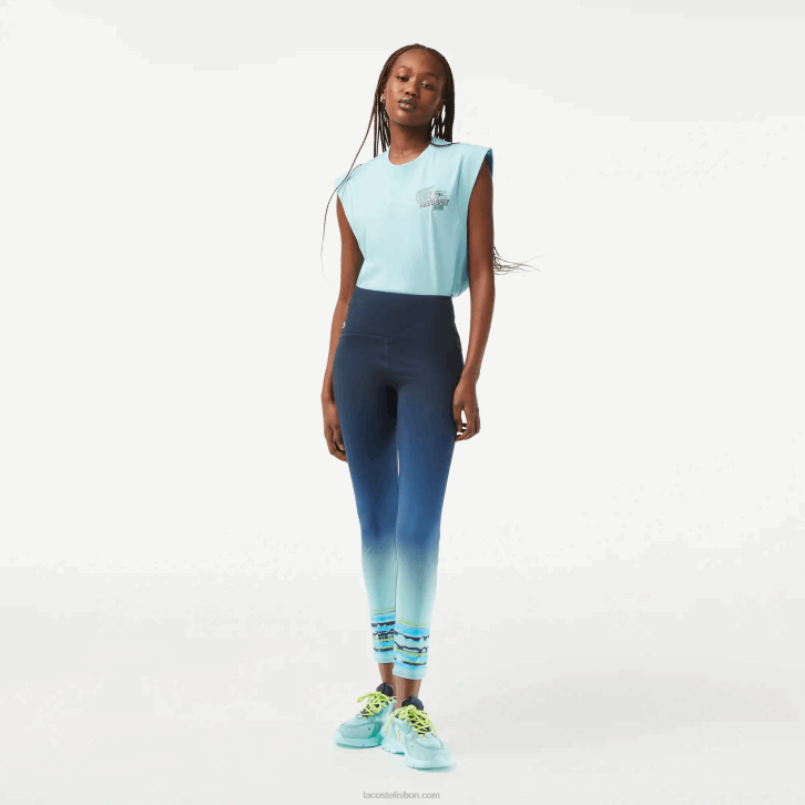 mulheres Lacoste kxe azul leggings esporte miami edição aberta 08D02410
