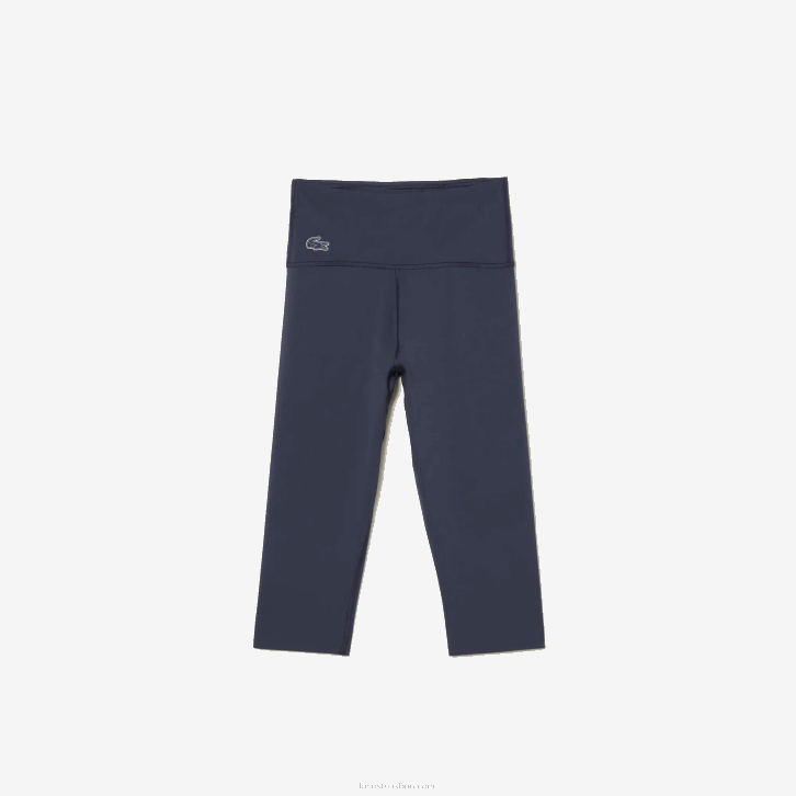 mulheres Lacoste kxe azul leggings esportivas lisas cortadas 08D02425