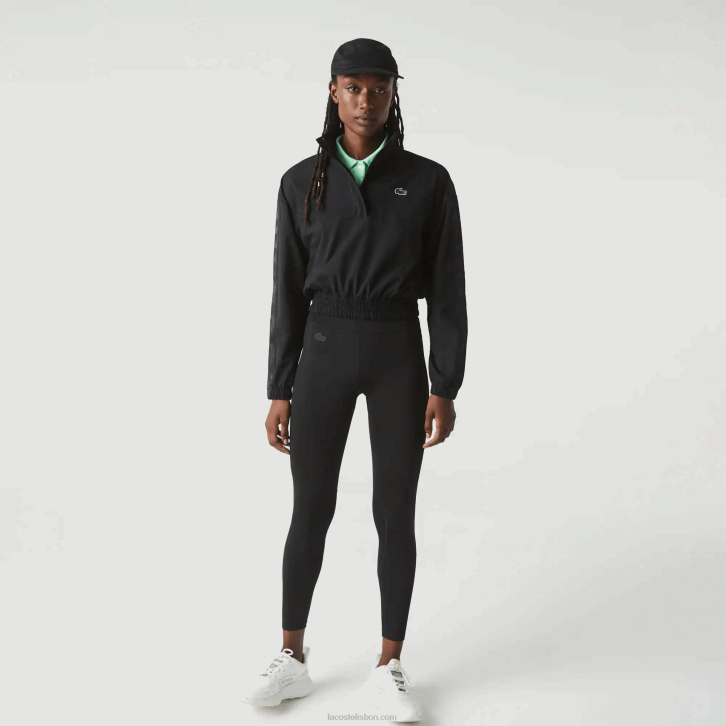 mulheres Lacoste preto 8vm leggings esportivas color block com efeito de malha 08D02531