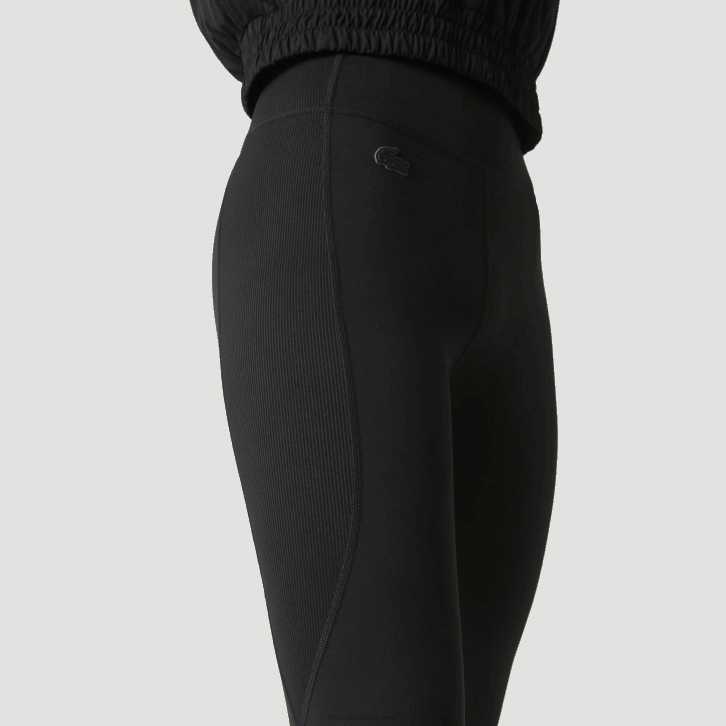 mulheres Lacoste preto 8vm leggings esportivas color block com efeito de malha 08D02531