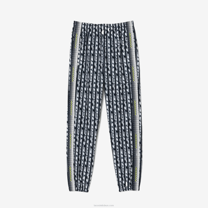 mulheres Lacoste preto azul branco zi8 calça de trilha com estampa de logo 08D02395