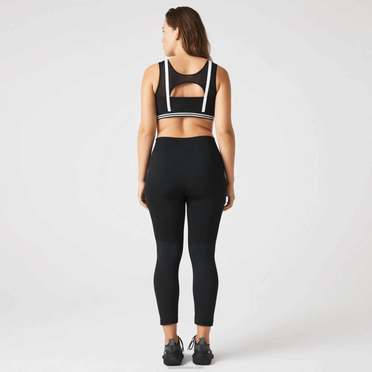 mulheres Lacoste preto c31 leggings segunda pele esportiva de cintura alta 08D02597