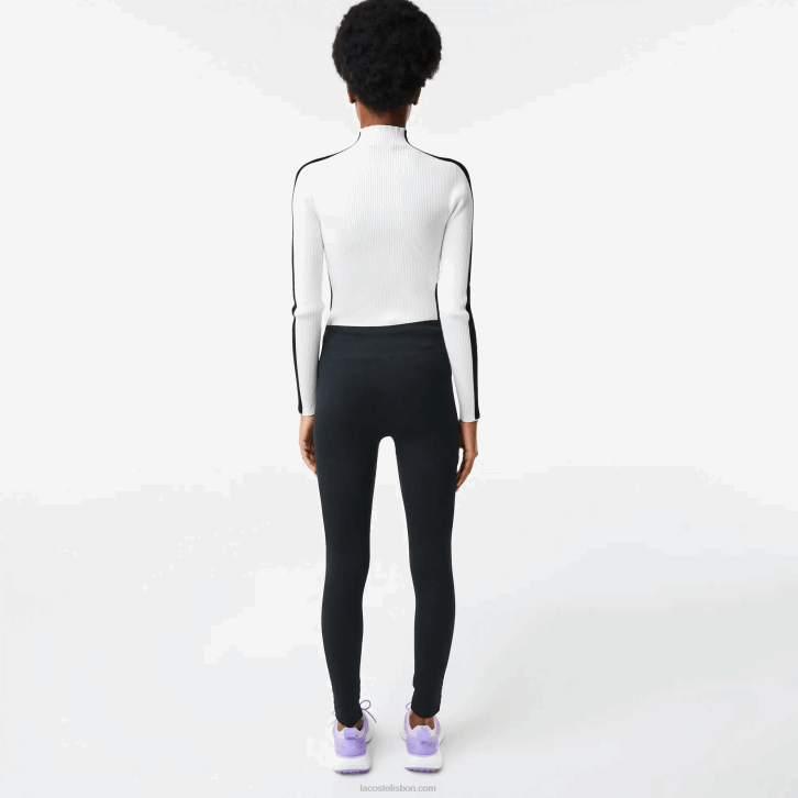 mulheres Lacoste preto c31 leggings segunda pele esportiva de cintura alta 08D02597