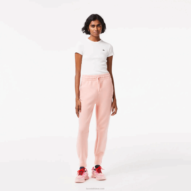 mulheres Lacoste rosa kf9 calça de malha de algodão 08D02403