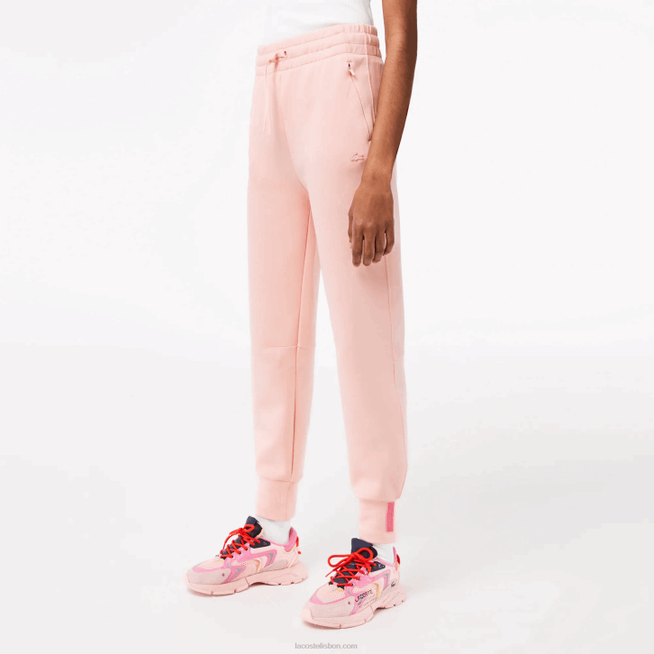 mulheres Lacoste rosa kf9 calça de malha de algodão 08D02403