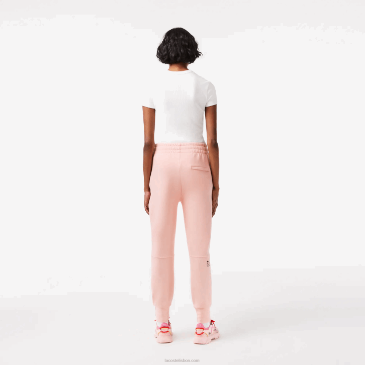 mulheres Lacoste rosa kf9 calça de malha de algodão 08D02403