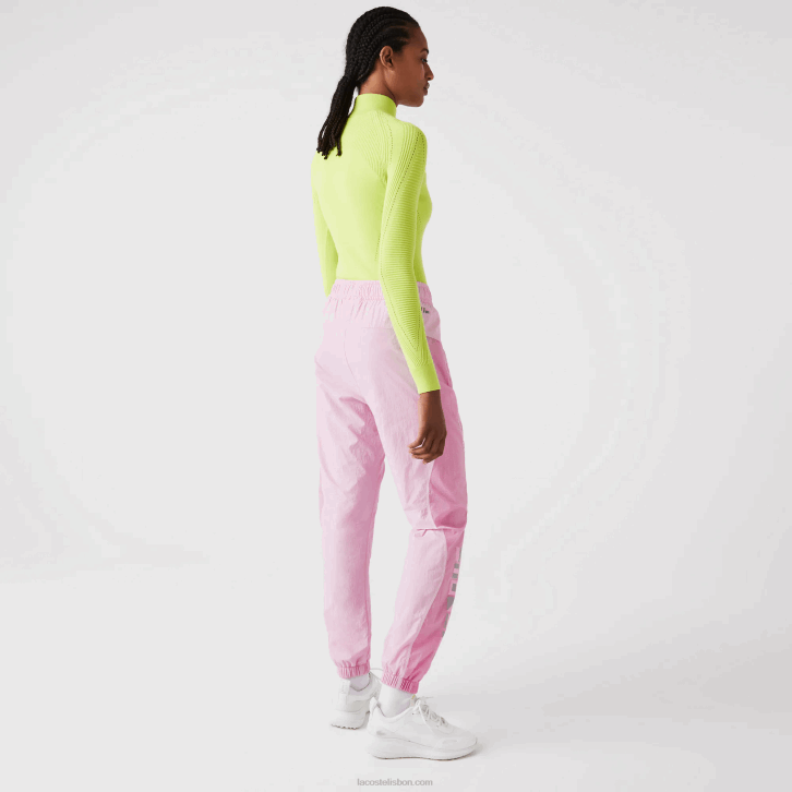 mulheres Lacoste rosa z4h calça estampada náutica 08D02555