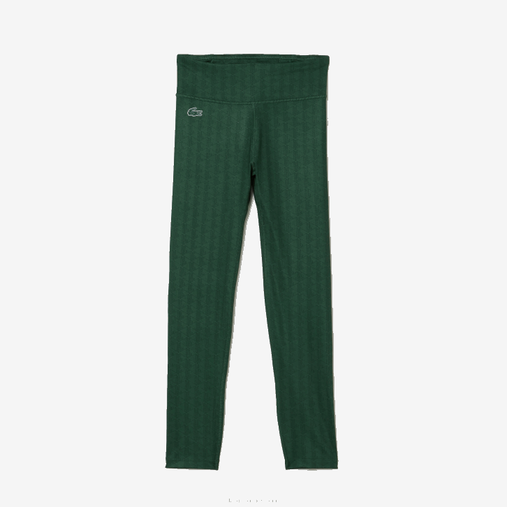 mulheres Lacoste verde d1r leggings esportivas de cintura alta estampadas 08D02573