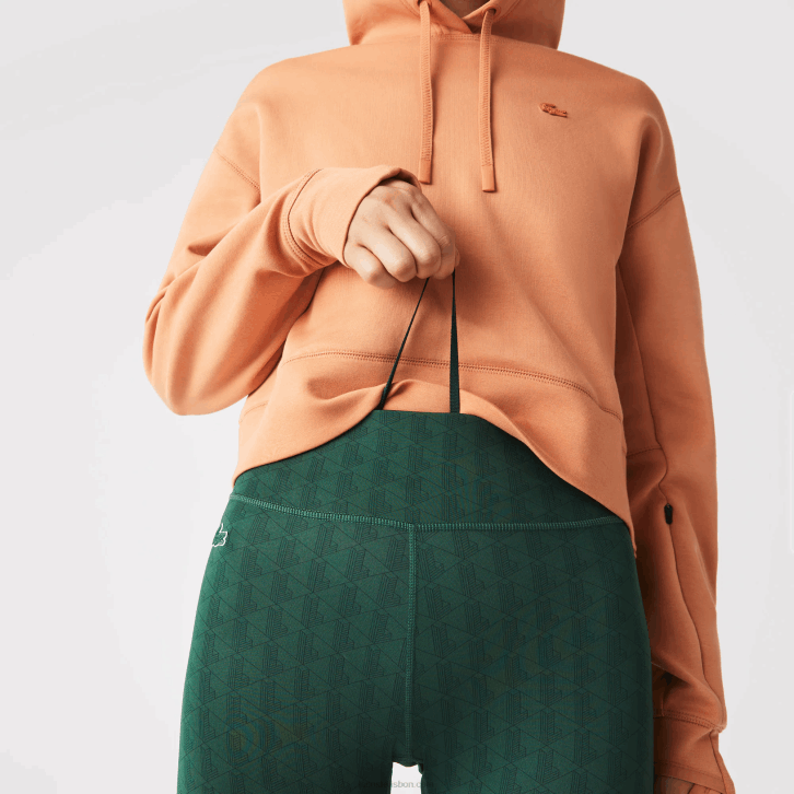mulheres Lacoste verde d1r leggings esportivas de cintura alta estampadas 08D02573