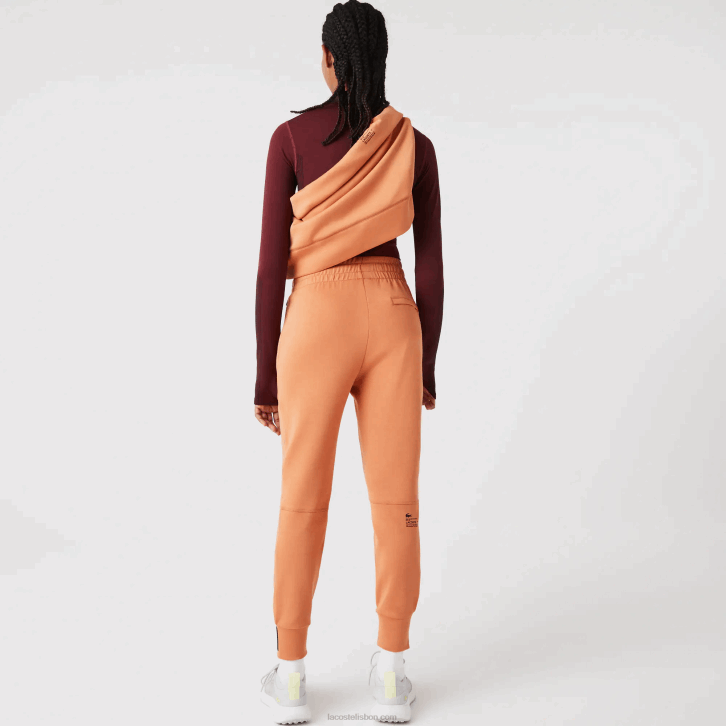 mulheres Lacoste wwc laranja calça de malha de algodão 08D02405
