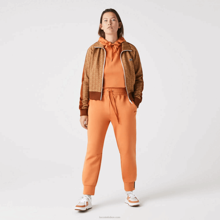 mulheres Lacoste wwc laranja calça de malha de algodão 08D02405