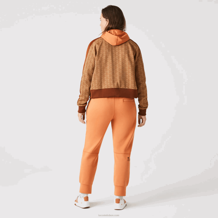mulheres Lacoste wwc laranja calça de malha de algodão 08D02405