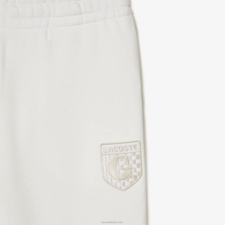 mulheresbranco 70v calça esportiva de lã de algodão lacoste x goop 08D02665