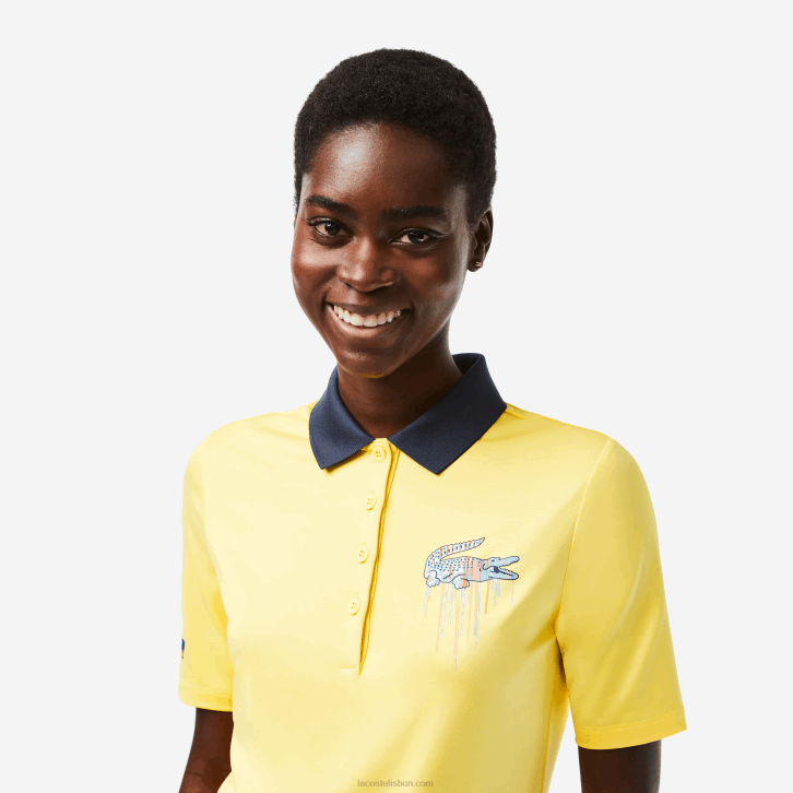 mulheres Lacoste amarelo 107 pólo esporte miami edição aberta 08D02373