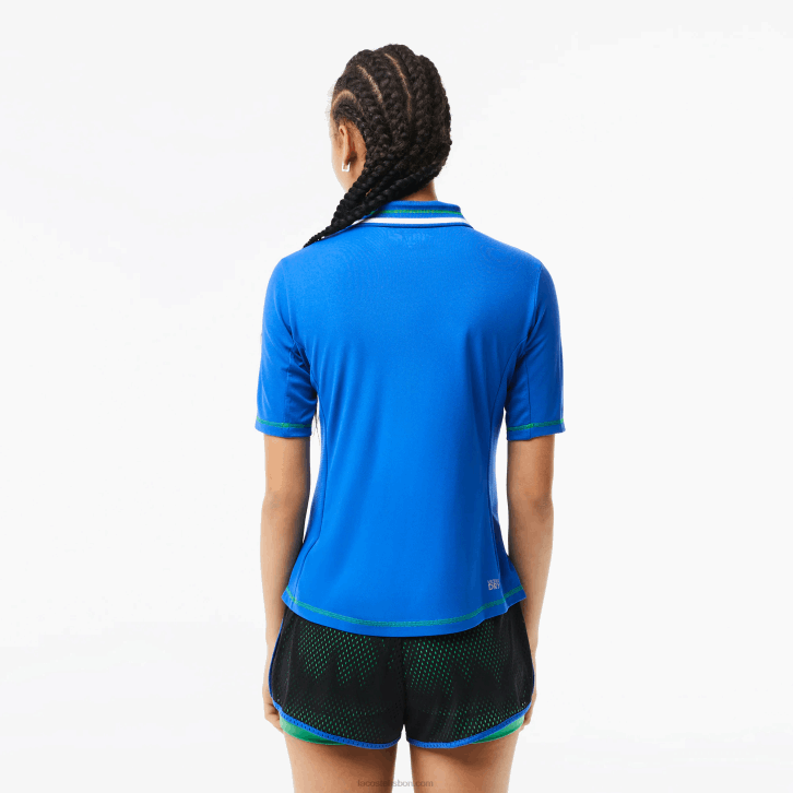 mulheres Lacoste azul kxb tênis polo ultra-dry em piquê 08D02367