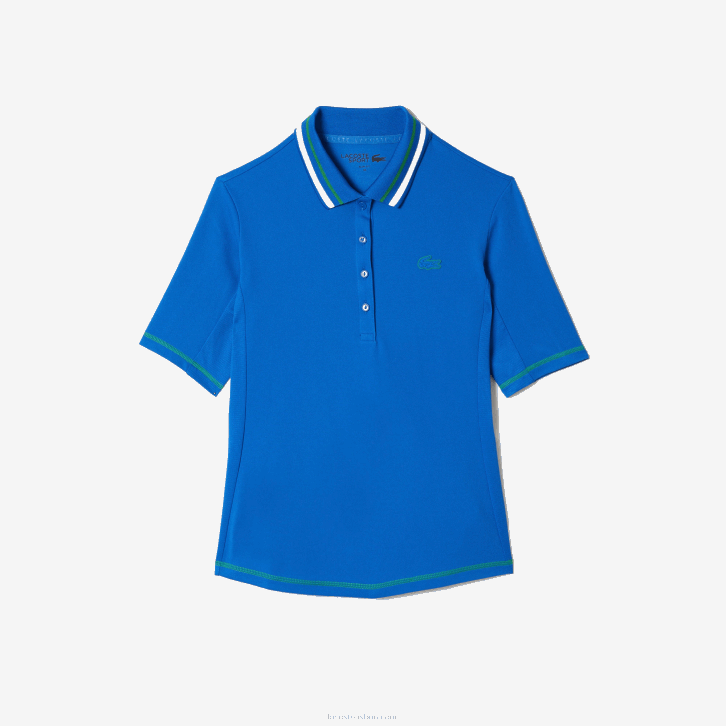 mulheres Lacoste azul kxb tênis polo ultra-dry em piquê 08D02367