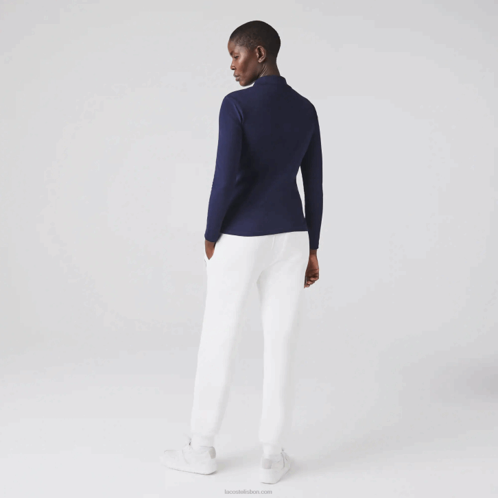 mulheres Lacoste azul marinho 166 polo em piquê stretch slim fit 08D02479
