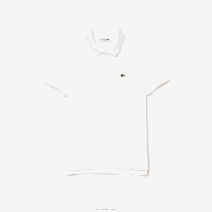 mulheres Lacoste branco 001 polo petit piquet de algodão macio de ajuste regular 08D02363