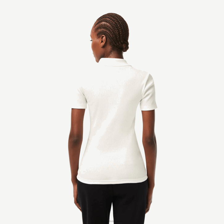 mulheres Lacoste branco 70v camisa pólo de algodão orgânico 08D02375