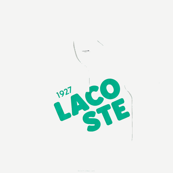 mulheres Lacoste branco 70v polo de algodão orgânico com estampa curta folgada 08D02525