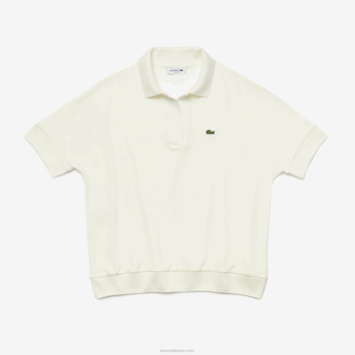 mulheres Lacoste branco 70v polo em piquê solto e esvoaçante 08D02462