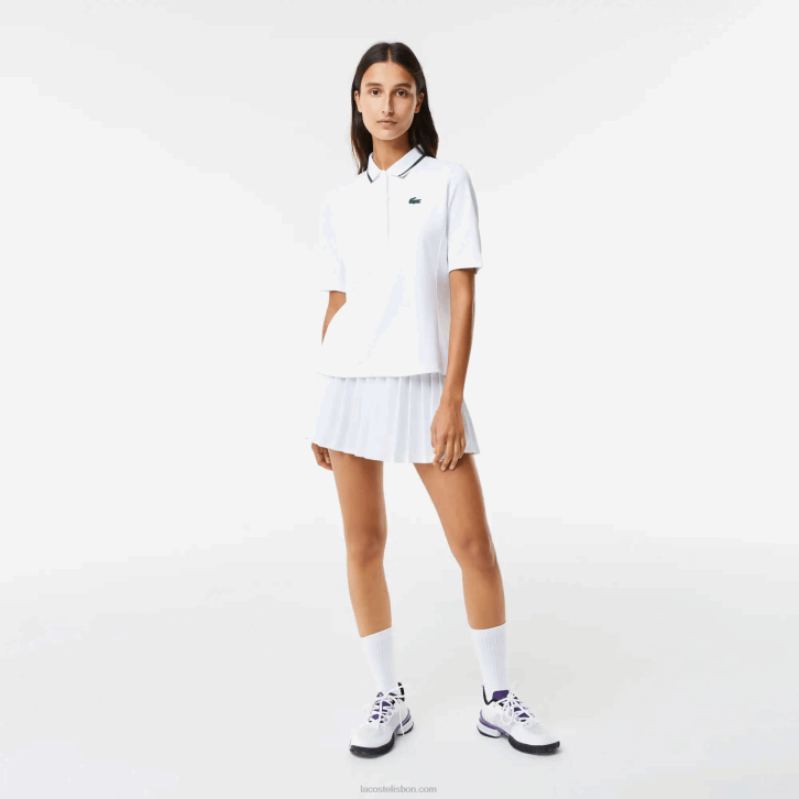 mulheres Lacoste branco verde pb4 polo de tênis esportivo termorregulador 08D02461