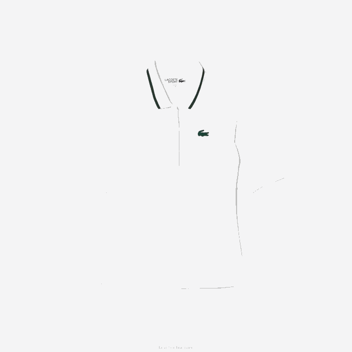 mulheres Lacoste branco verde pb4 polo de tênis esportivo termorregulador 08D02461