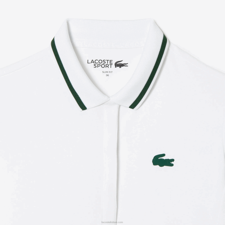 mulheres Lacoste branco verde pb4 polo de tênis esportivo termorregulador 08D02461