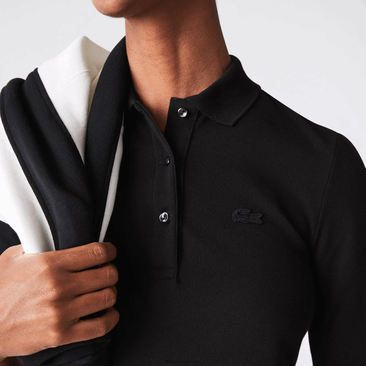 mulheres Lacoste preto 031 polo de algodão flexível slim fit 08D02515
