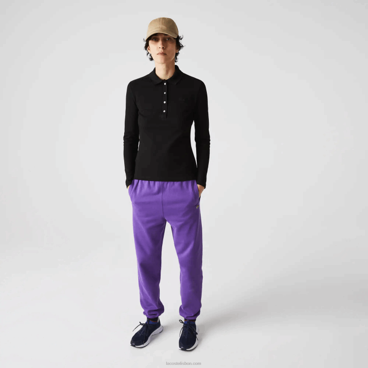 mulheres Lacoste preto 031 polo em piquê stretch slim fit 08D02478