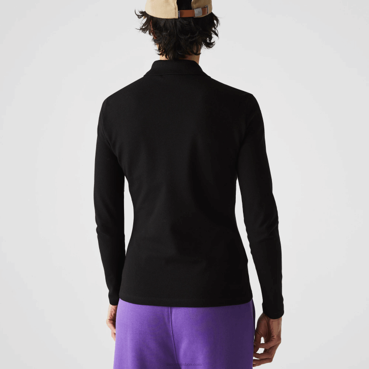 mulheres Lacoste preto 031 polo em piquê stretch slim fit 08D02478