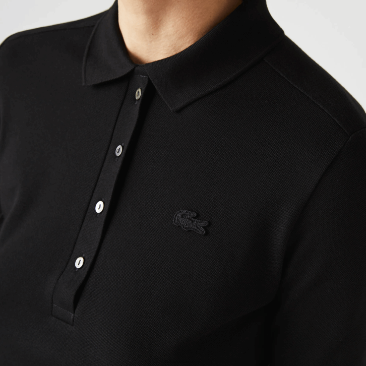 mulheres Lacoste preto 031 polo em piquê stretch slim fit 08D02478