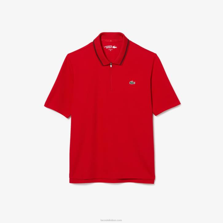 mulheres Lacoste vermelho bordeaux z50 polo de golfe com gola esportiva 08D02465