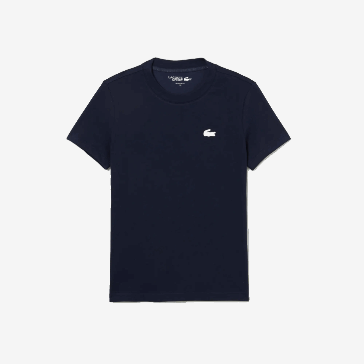 mulheres Lacoste azul marinho 166 camiseta esportiva de jérsei de algodão orgânico 08D02544