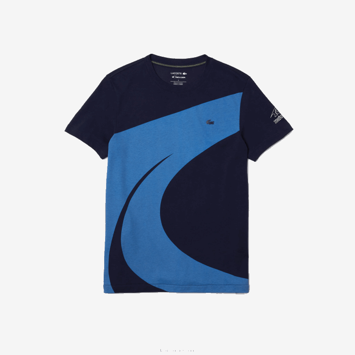 mulheres Lacoste azul marinho branco vll camiseta esportiva x theo curin com estampa 08D0944