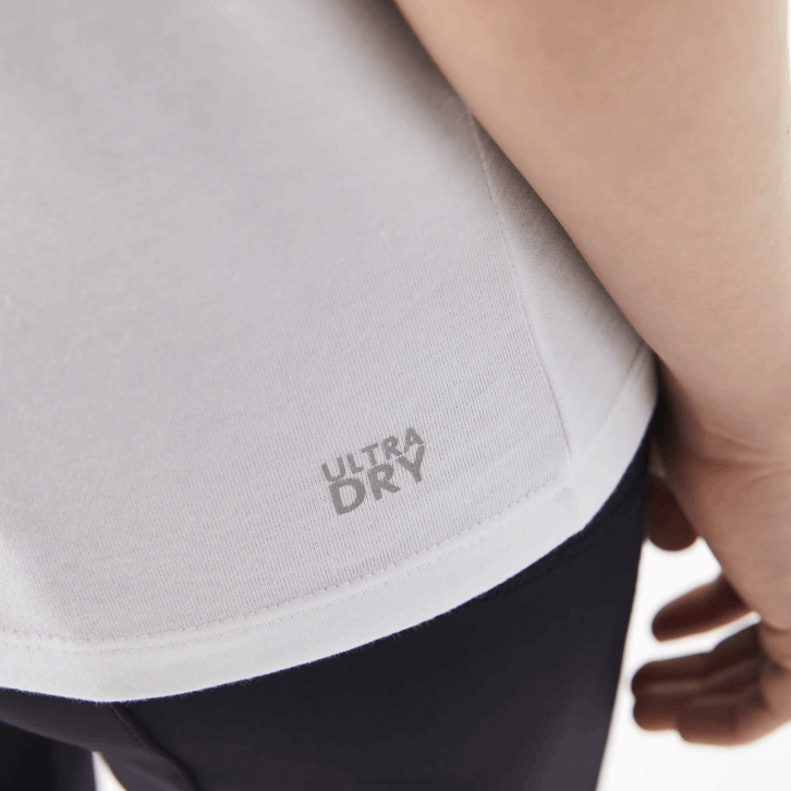 mulheres Lacoste branco 001 camiseta esportiva de jérsei de algodão orgânico 08D02543