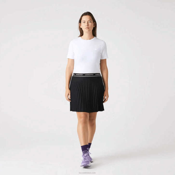mulheres Lacoste branco 001 camiseta gola redonda mistura de algodão 08D02563
