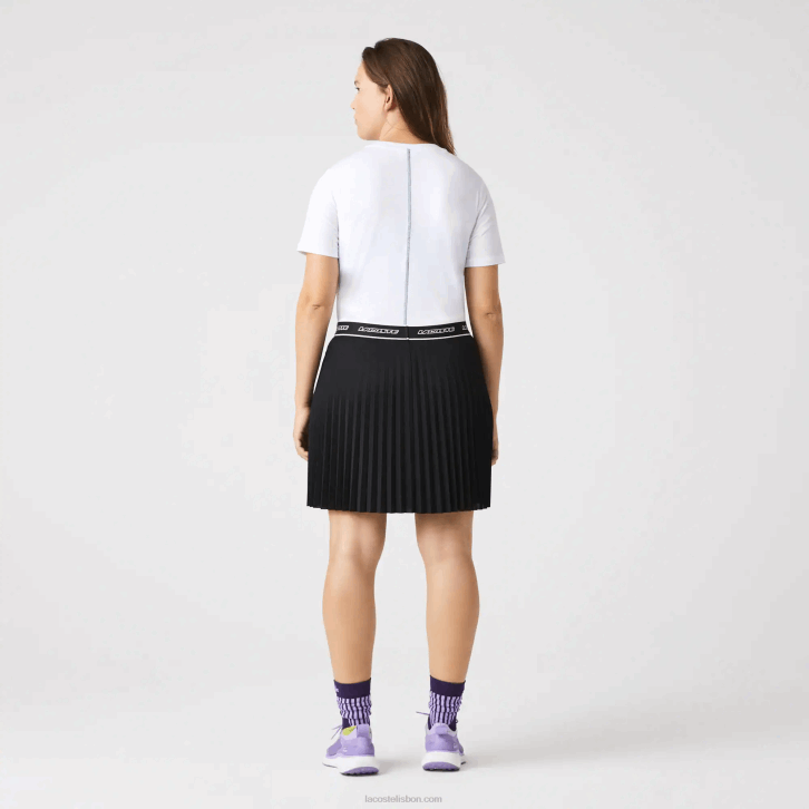 mulheres Lacoste branco 001 camiseta gola redonda mistura de algodão 08D02563