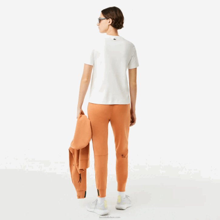 mulheres Lacoste branco 70v camiseta de algodão orgânico de ajuste solto 08D02609