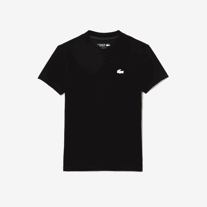 mulheres Lacoste preto 031 camiseta esportiva de jérsei de algodão orgânico 08D02542