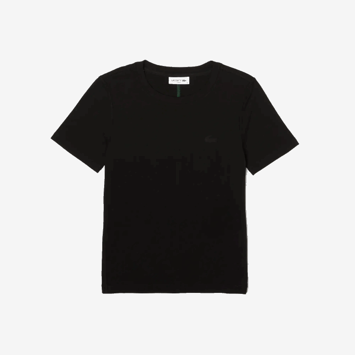 mulheres Lacoste preto 031 camiseta gola redonda mistura de algodão 08D02566