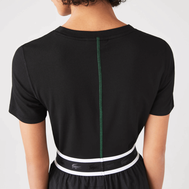 mulheres Lacoste preto 031 camiseta gola redonda mistura de algodão 08D02566