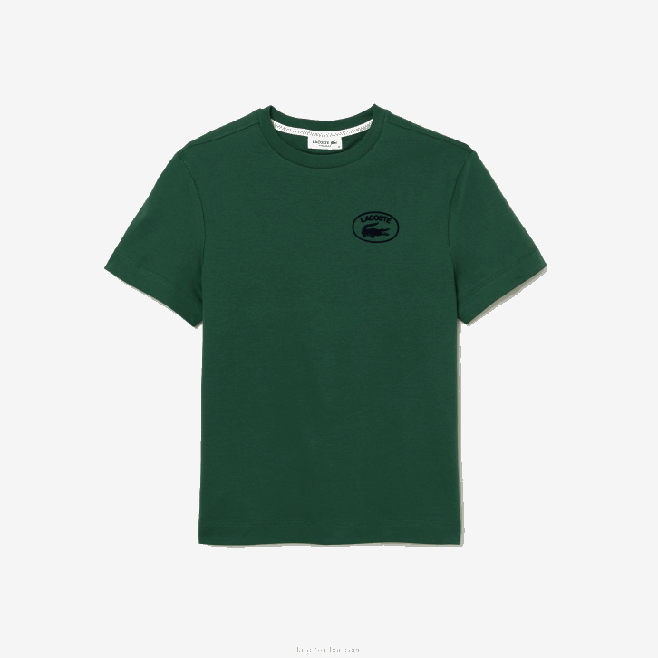 mulheres Lacoste verde 132 camiseta de algodão orgânico de ajuste solto 08D02608